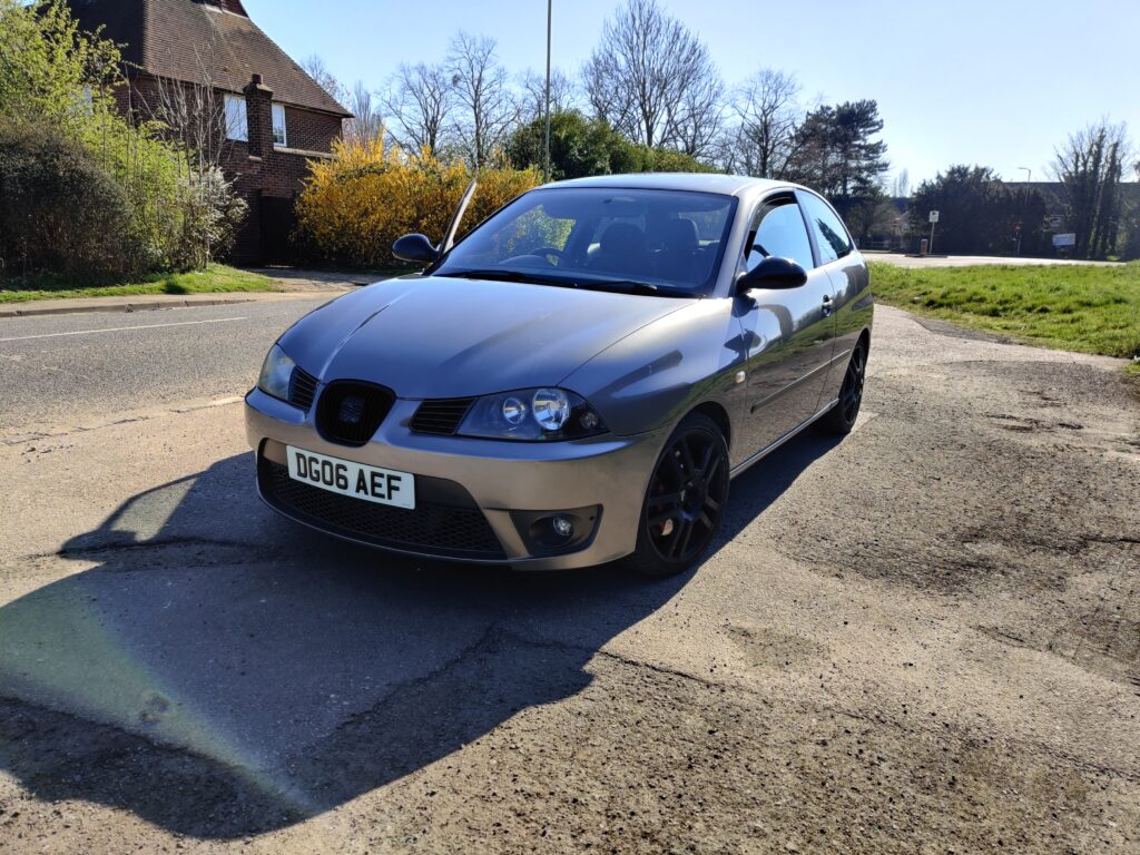 Seat Ibiza Cupra in grey on a sunny day